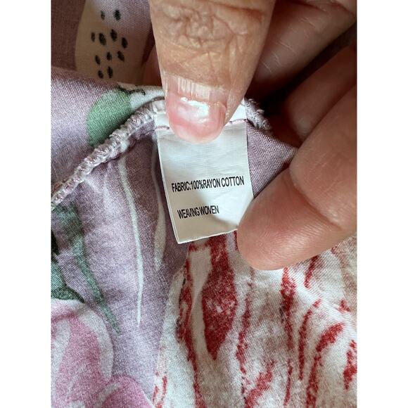 Women's oriental Floral Print ruffle Kimono swim Cover Up Blouse Top S-XL - Picture 6 of 8